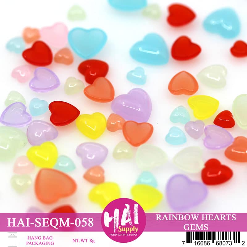 HAI-SEQM-058 -RAINBOW HEART GEMS - HAI Supply Direct